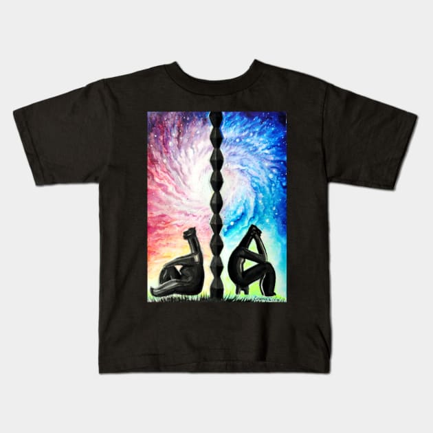 The thinker and the endless column Kids T-Shirt by CORinAZONe